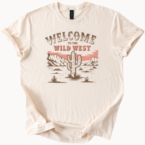 Wild West Cactus Tee Desert Graphic TShirt Western Shirt - Picture 1 of 6